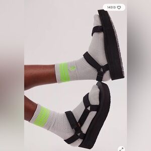 Teva leather Flatform sandal ☀️🖤